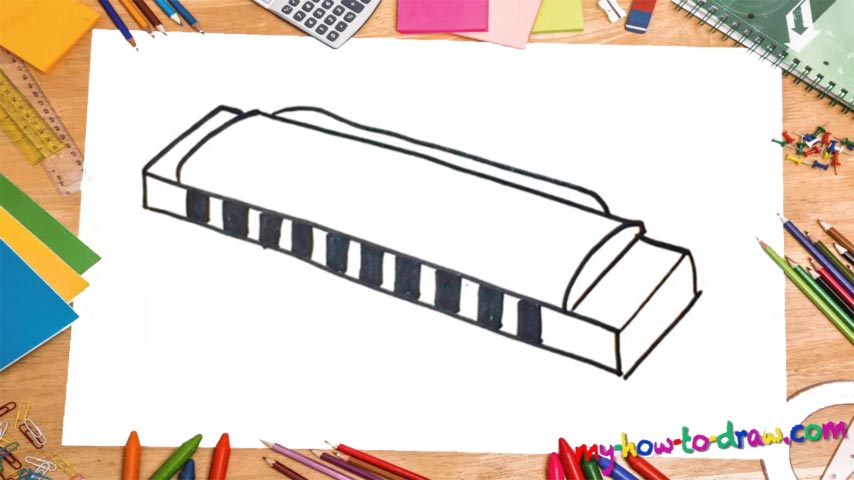 854x480 How To Draw A Harmonica - Harmonica Drawing