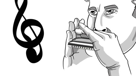 550x309 Ways To Play A Harmonica - Harmonica Drawing