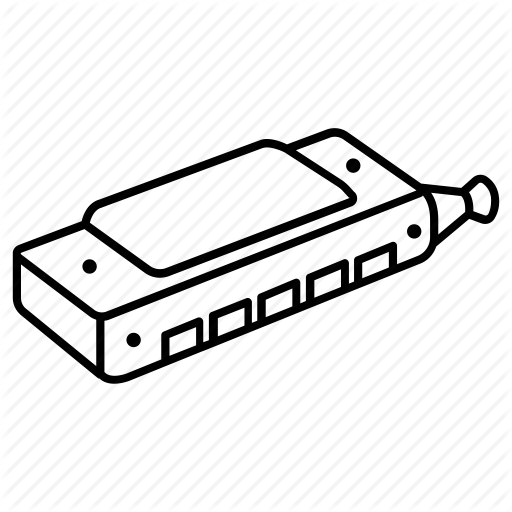 512x512 French, Harmonica, Harp, Instrument, Mouth, Musical, Organ Icon - Harmonica Drawing