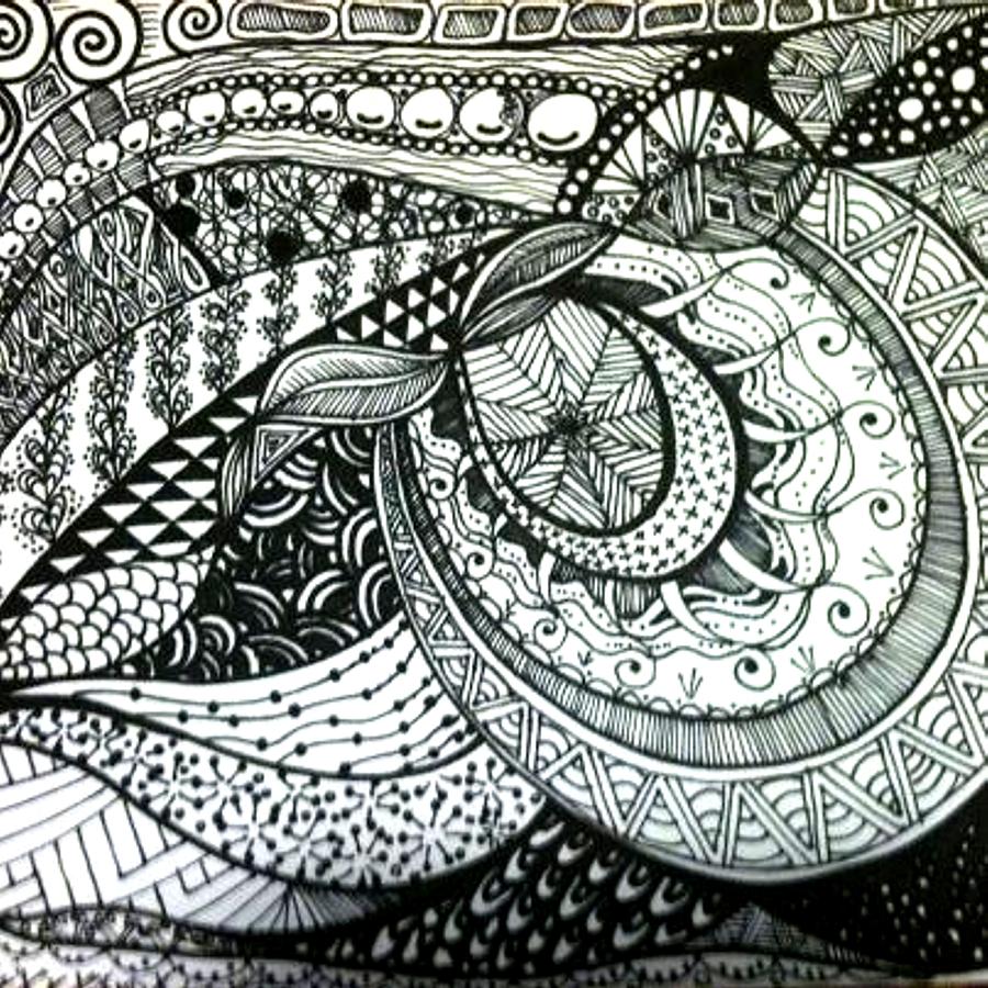 900x900 Zentangle - Harmony Drawing