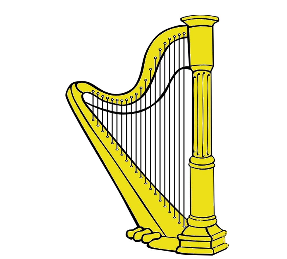 1000x900 Harp Clip Art Realistic Drawing - Harp Drawing
