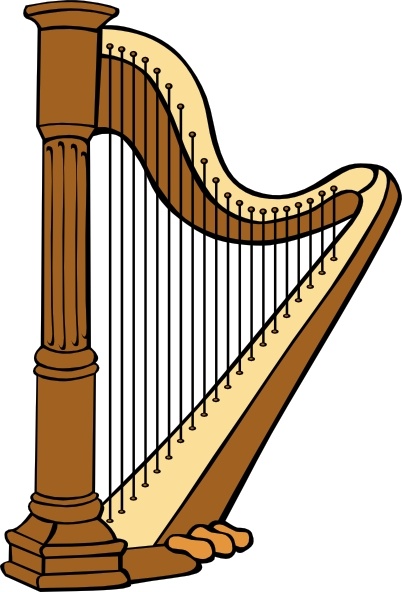 402x592 Harp Clip Art Free Vector In Open Office Drawing - Harp Drawing