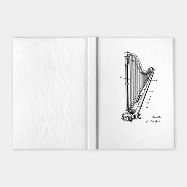 630x630 Harp Vintage Patent Drawing - Harp Drawing