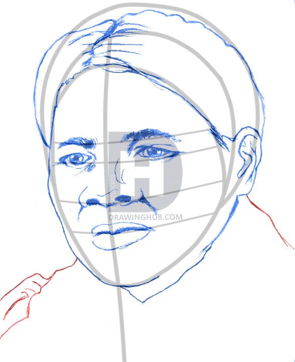 588x720 How To Draw Harriet Tubman, Harriet Tubman, Step - Harriet Tubman Drawing