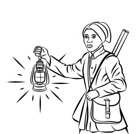 480x466 Printable Harriet Tubman Coloring Pages Coloring Me - Harriet Tubman Drawing