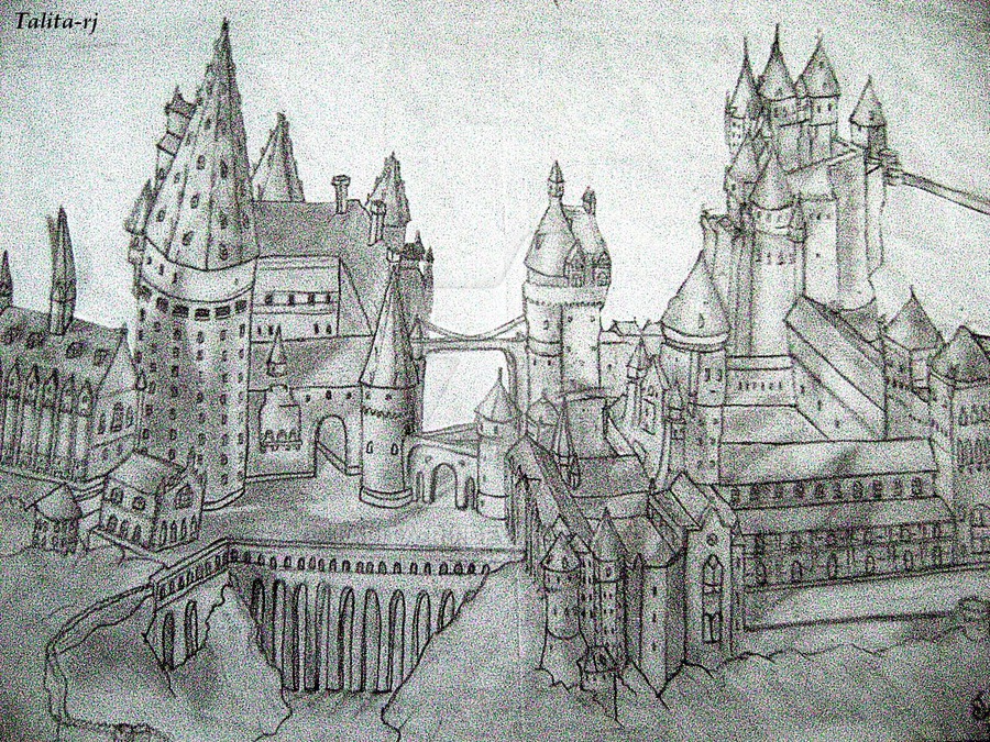 Harry Potter Castle Drawing at PaintingValley.com | Explore collection