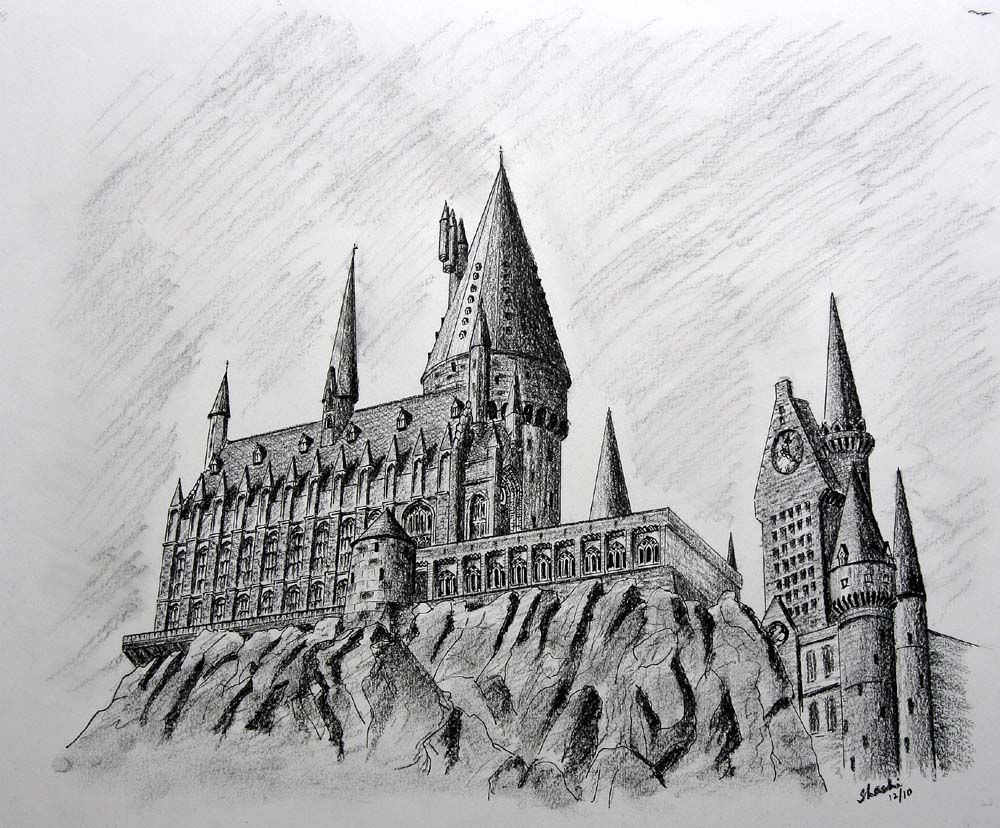 1000x828 hogwarts castle drawing castles in harry potter drawings - Harry Potter Castle Drawing