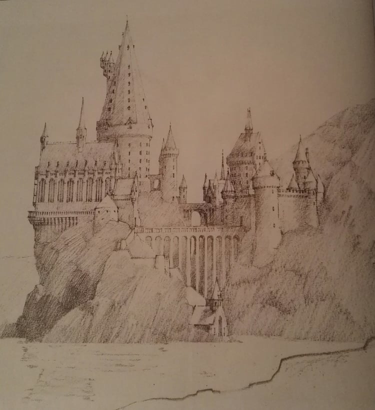 Harry Potter Castle Drawing at PaintingValley.com | Explore collection ...