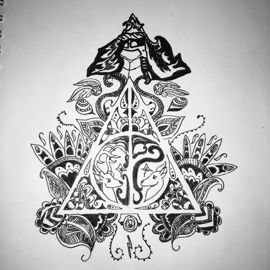 Harry Potter Deathly Hallows Symbol Drawing at