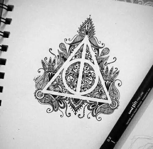 Harry Potter Deathly Hallows Symbol Drawing at PaintingValley.com ...