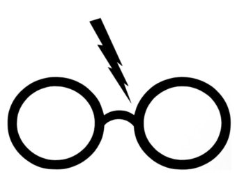 340x270 Harry Potter Glasses Silhouette Great Free Clipart, Silhouette - Harry Potter Glasses Drawing