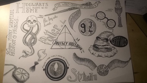 500x282 Image About Drawing In Harry Potter - Harry Potter Glasses Drawing
