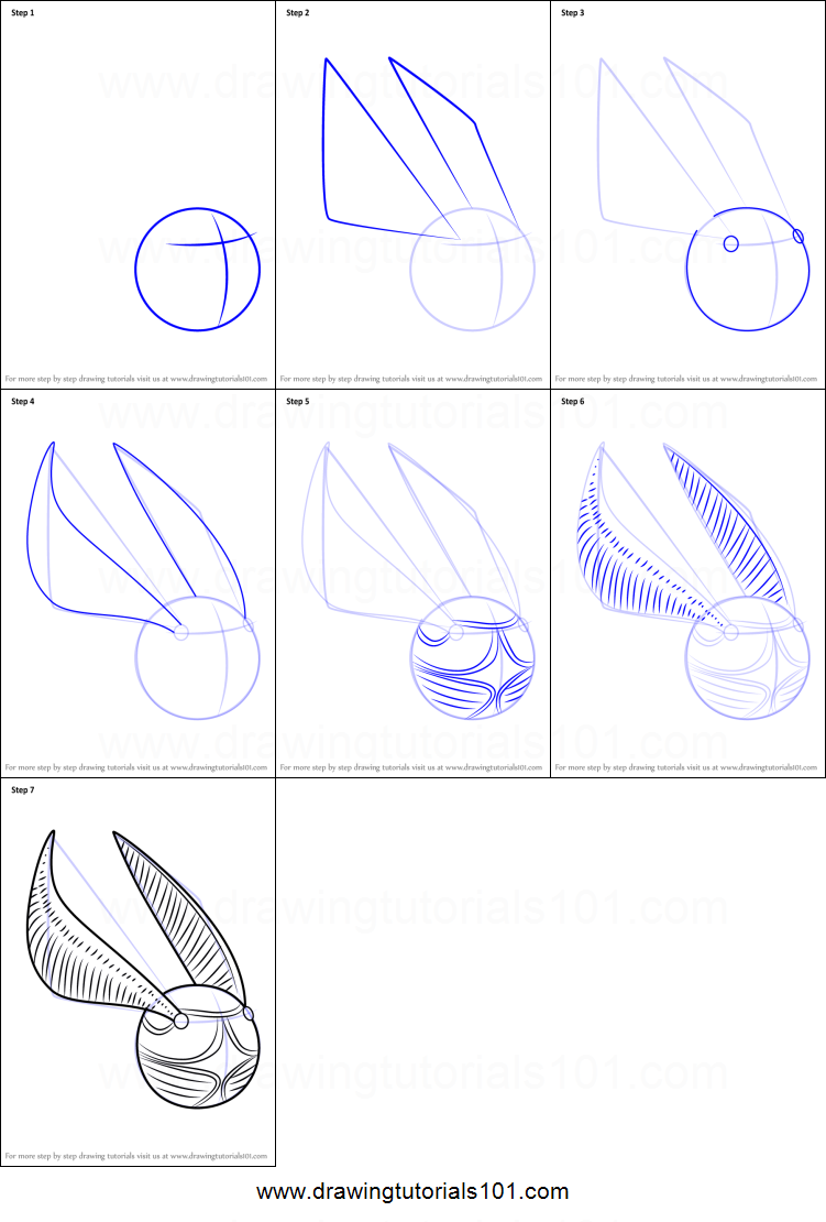 751x1110 how to draw golden snitch from harry potter printable step - Harry Potter Golden Snitch Drawing