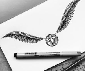 300x250 i am obsessed with drawing super detailed art - Harry Potter Golden Snitch Drawing