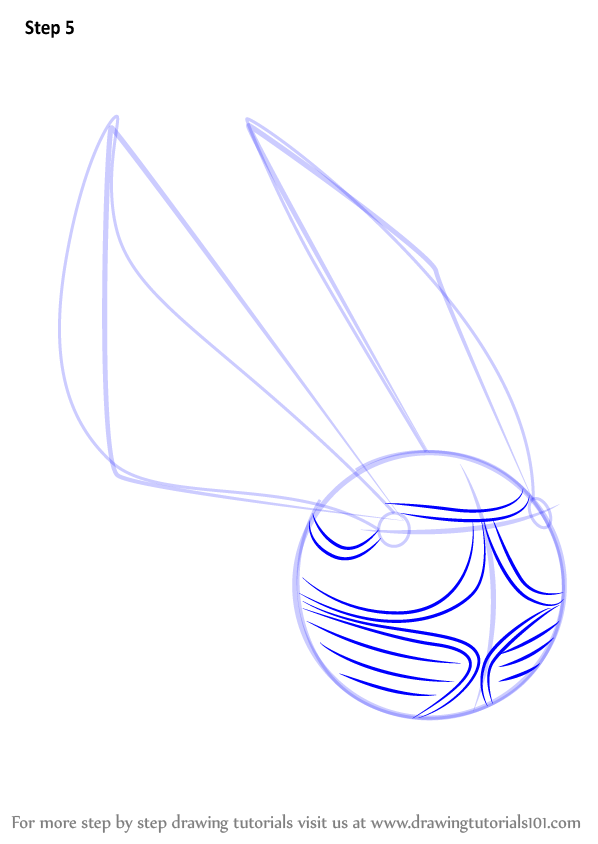 598x844 learn how to draw golden snitch from harry potter - Harry Potter Golden Snitch Drawing