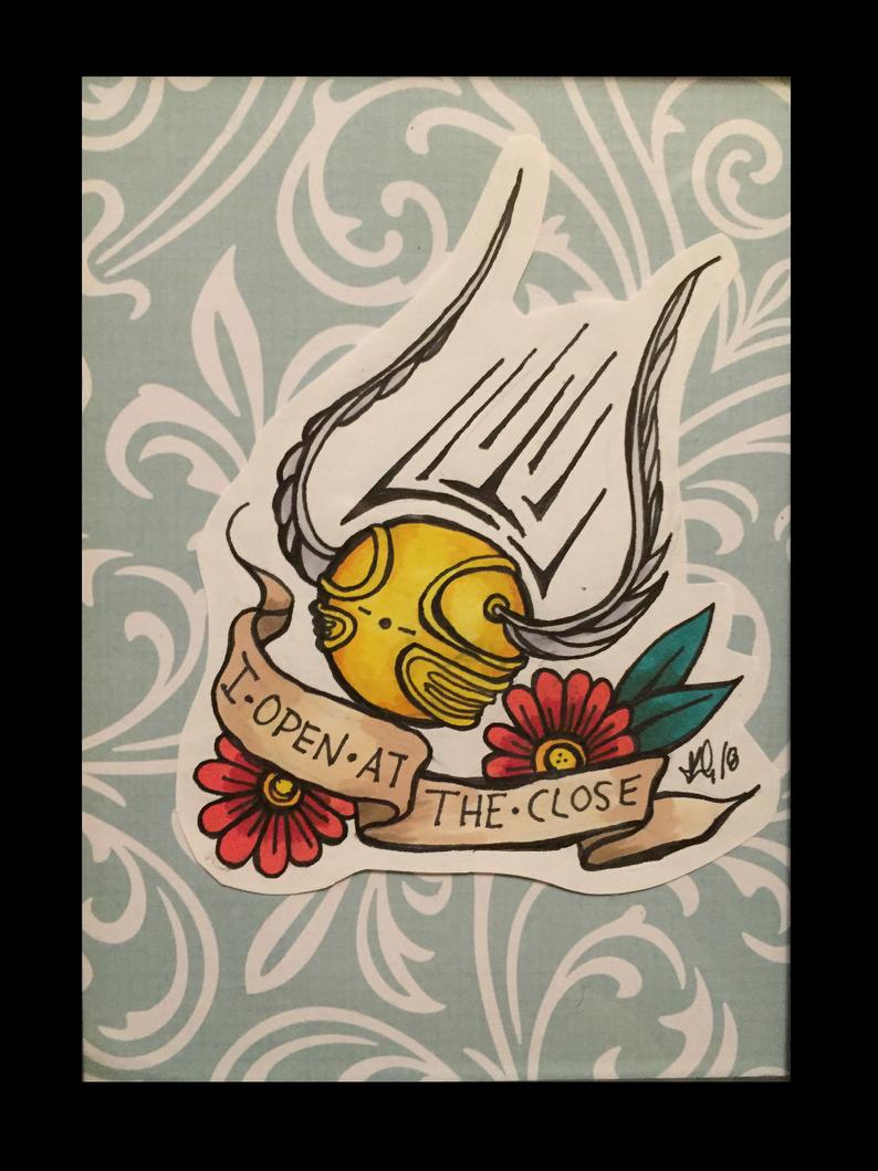 794x1059 original framed harry potter golden snitch ink drawing etsy - Harry Potter Golden Snitch Drawing