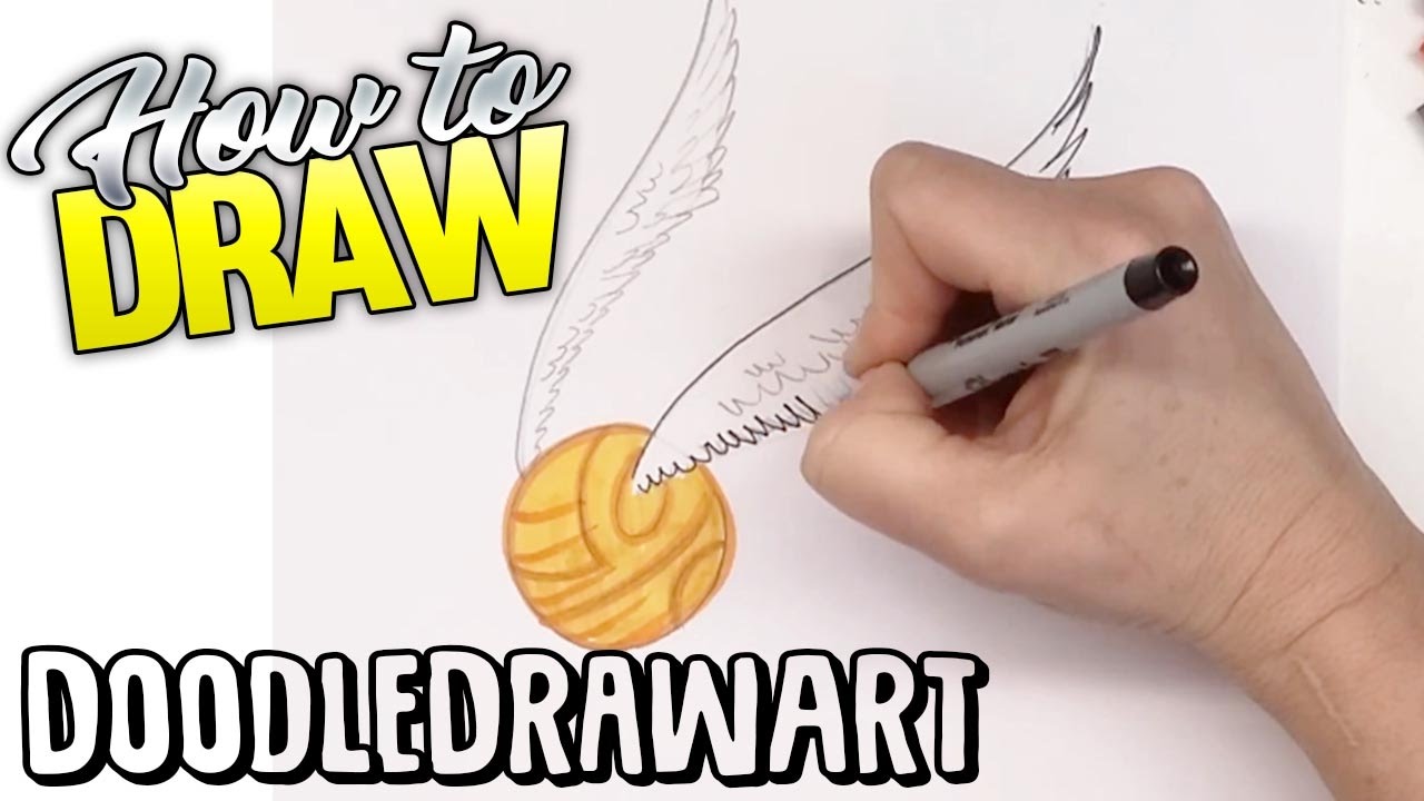 1280x720 drawing how to draw the golden snitch step - Harry Potter Golden Snitch Drawing