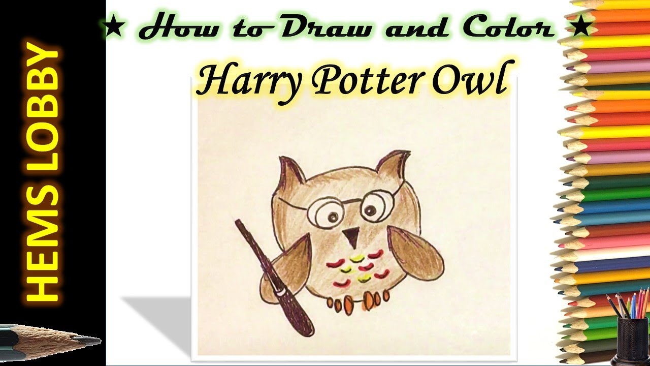 1280x720 harry potter owl how to draw and color ' hedwig step - Harry Potter Hedwig Drawing