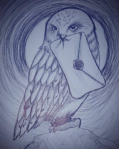 241x300 Harry Potter Owl Drawings Fine Art America - Harry Potter Owl Drawing