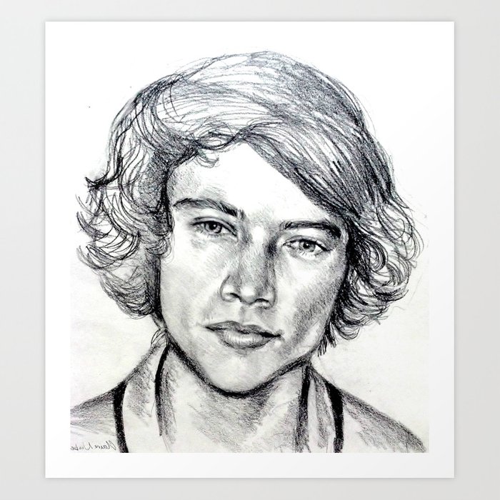 700x700 Harry Styles Drawing Art Print - Harry Styles Drawing