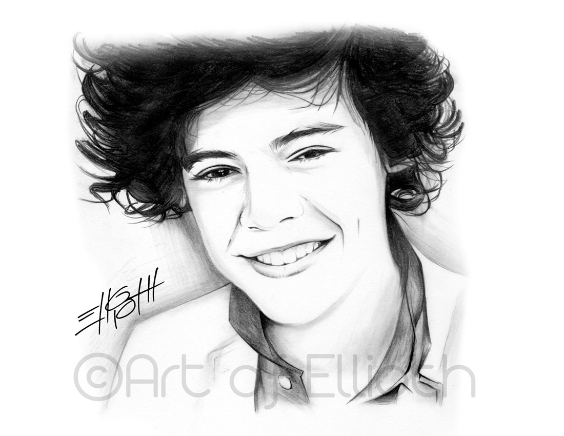 1100x850 Harry Styles Drawing On Storenvy - Harry Styles Drawing