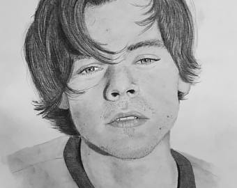 340x270 Harry Styles Drawing Etsy - Harry Styles Drawing