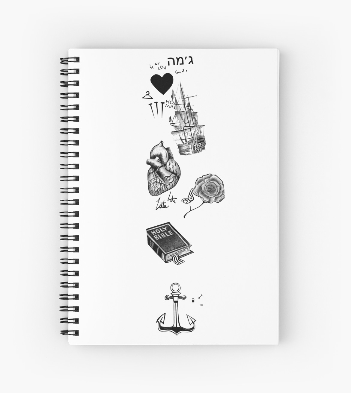 1171x1313 Harry Styles Left Arm Tattoos Spiral Notebooks - Harry Styles Tattoo Drawing