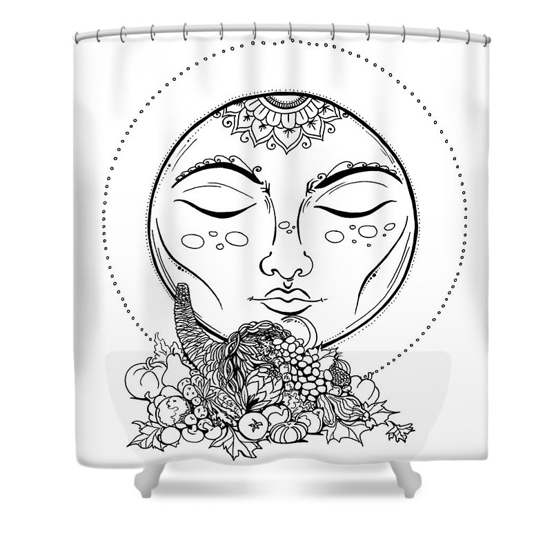 800x800 harvest moon line drawing shower curtain for sale - Harvest Drawing