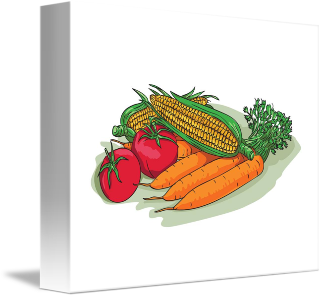 650x599 vegetable garden crop harvest drawing - Harvest Drawing