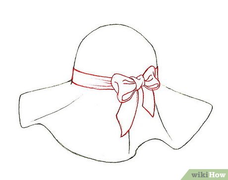 460x364 How To Draw A Floppy Hat Steps - Hat Drawing