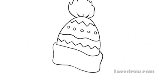 520x245 How To Draw A Winter Hat Lessdraw - Hat Drawing