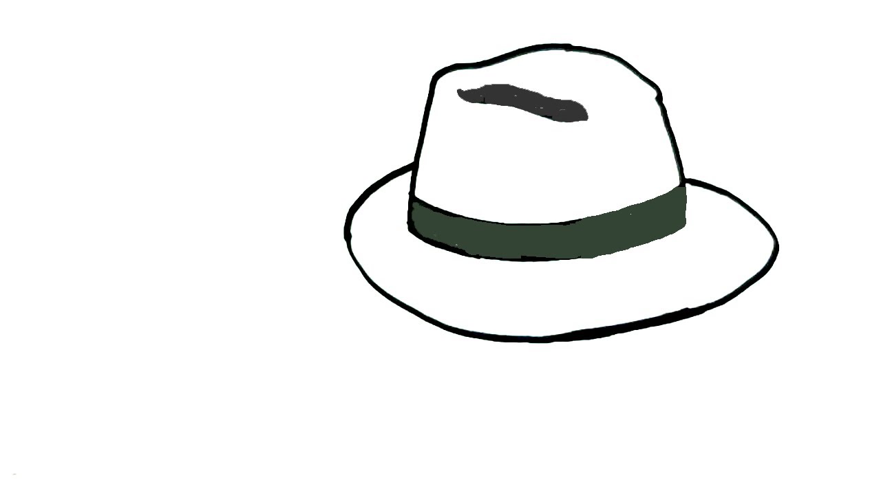 1280x720 How To Draw A Hat In Easy Steps For Children Beginners - Hat Drawing
