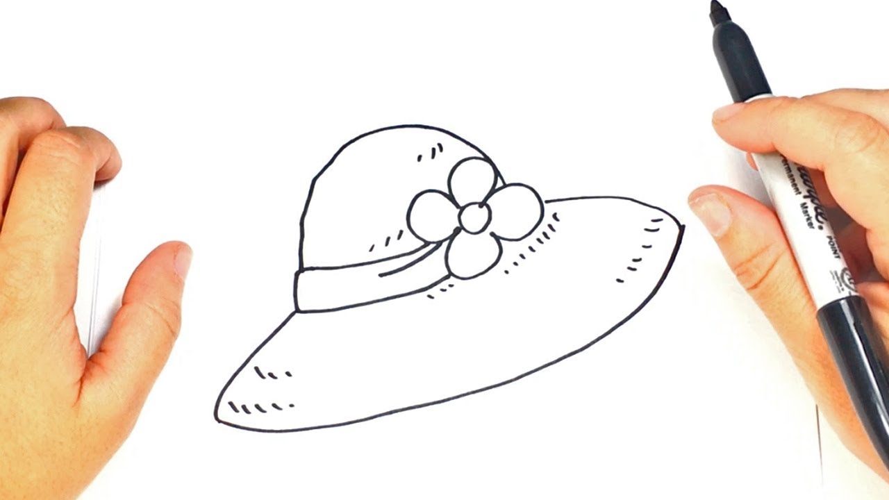 1280x720 How To Draw A Women Hat Step - Hat Drawing