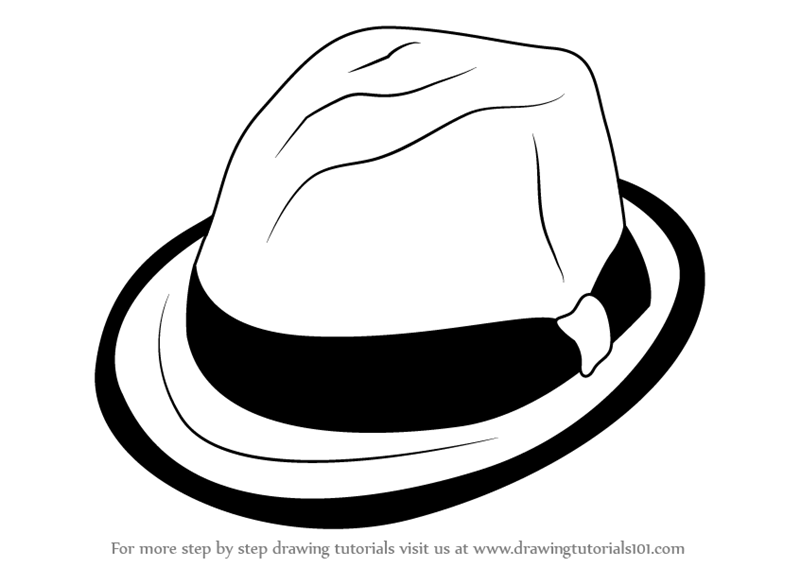 800x567 Learn How To Draw A Hat With Ribbon - Hat Drawing