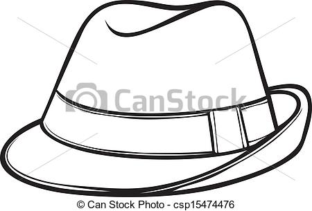 450x305 fedora hat - Hat Line Drawing