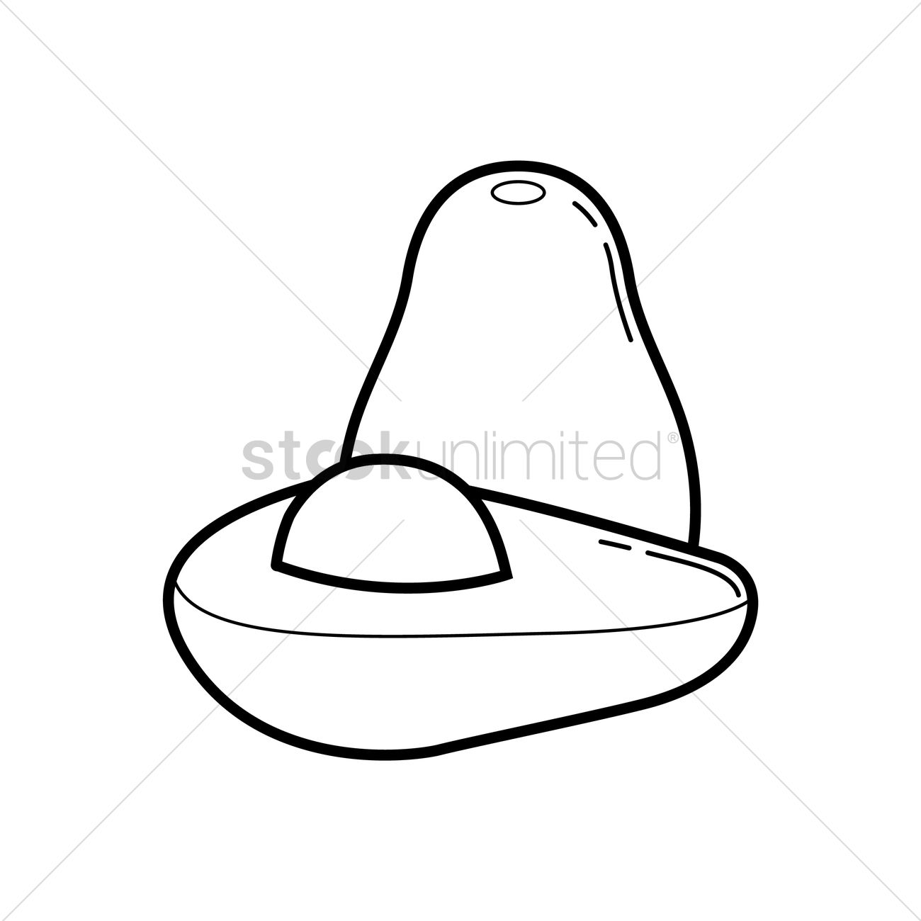 1300x1300 Avocado Clipart Line Drawing Free Clip Art Stock Illustrations - Hat Line Drawing