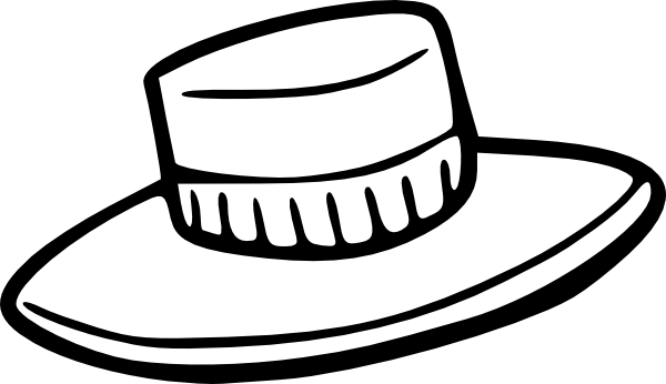 600x346 Hat Outline Clip Art - Hat Line Drawing