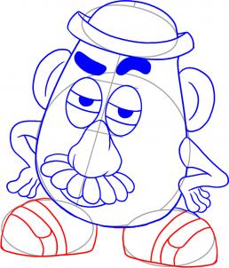 258x302 How To Draw How To Draw Mr Potato Head - Hat Line Drawing
