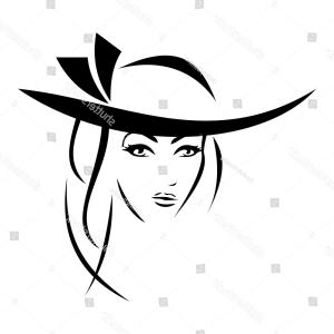 300x300 Photostock Illustration Continuous Line Drawing Abstract Portrait - Hat Line Drawing