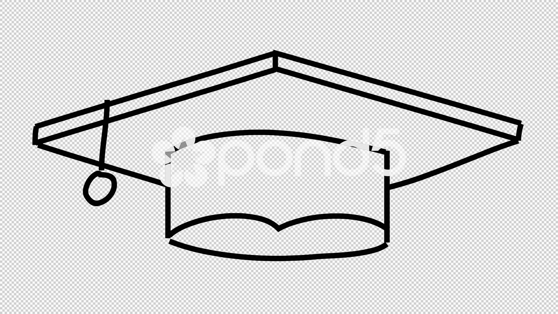 1920x1080 video graduation hat line drawing illustration animation - Hat Line Drawing