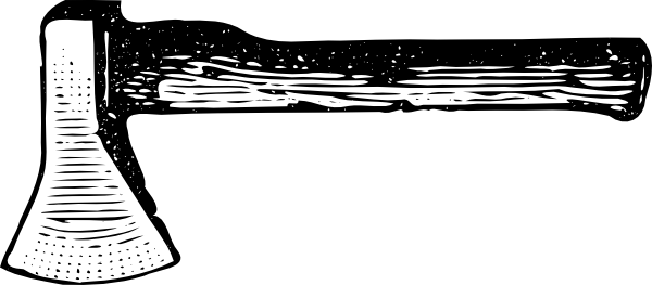 600x263 hatchet clip art - Hatchet Drawing