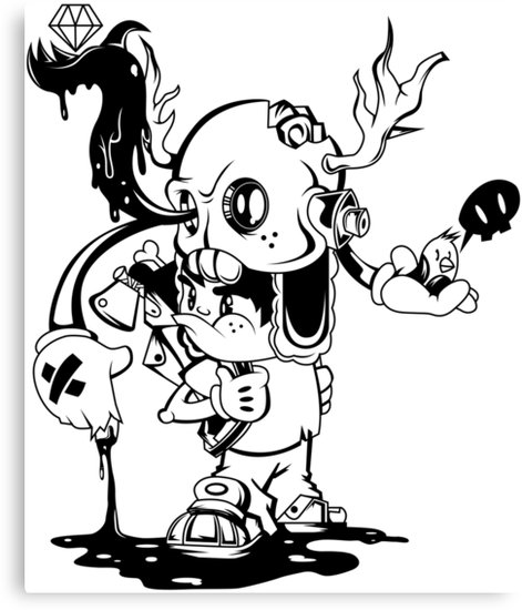 471x550 hatchet drawing black and white canvas prints - Hatchet Drawing