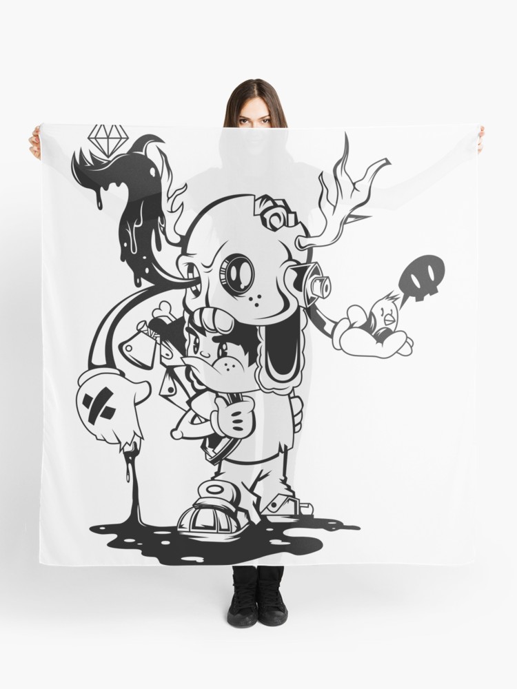 750x1000 hatchet drawing black and white scarf - Hatchet Drawing