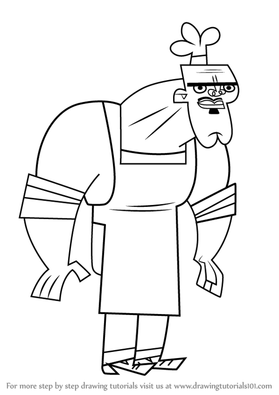 566x800 learn how to draw chef hatchet from total drama - Hatchet Drawing