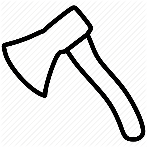 512x512 axe, drawing, white, transparent png image clipart free download - Hatchet Drawing