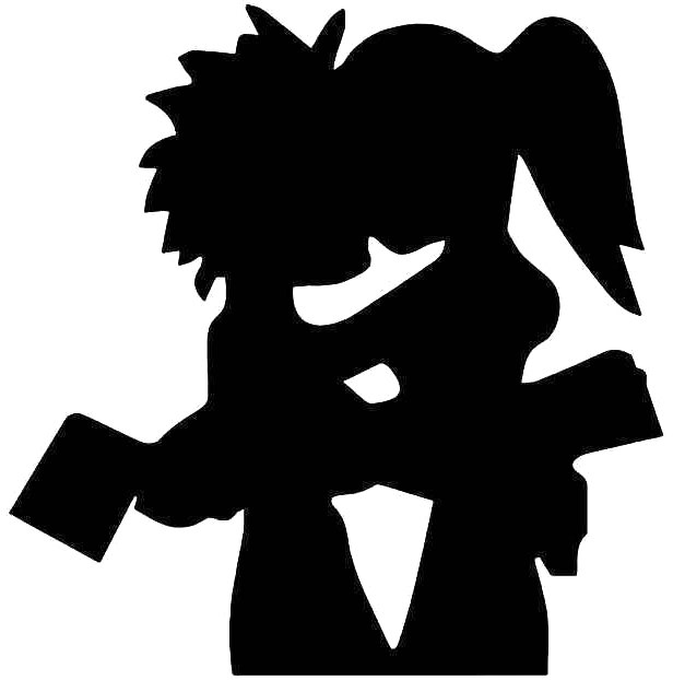 616x622 hatchet man girl love vinyl sticker - Hatchet Man Drawing