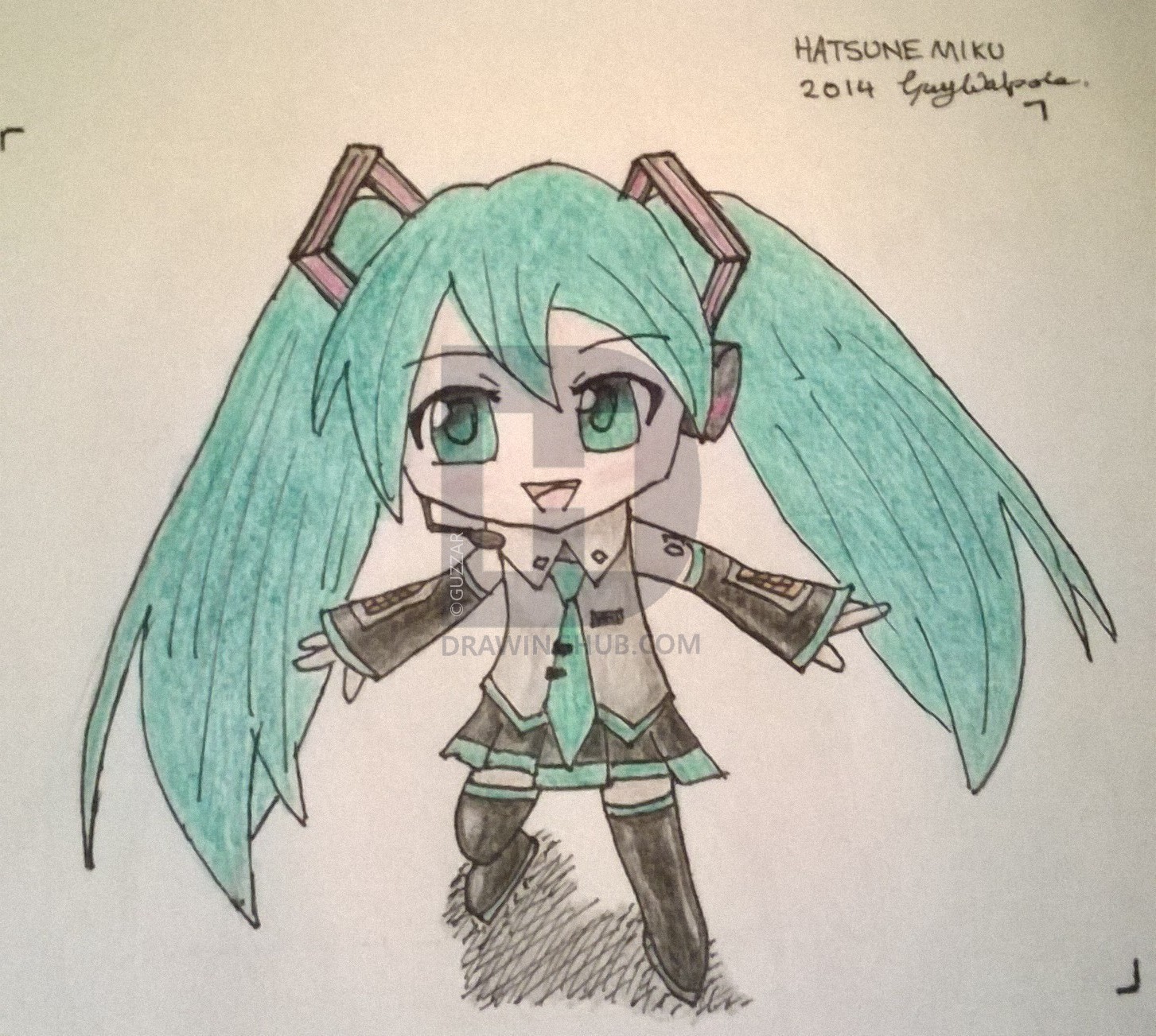 1453x1303 Hatsune Miku Chibi Drawing - Hatsune Miku Chibi Drawing