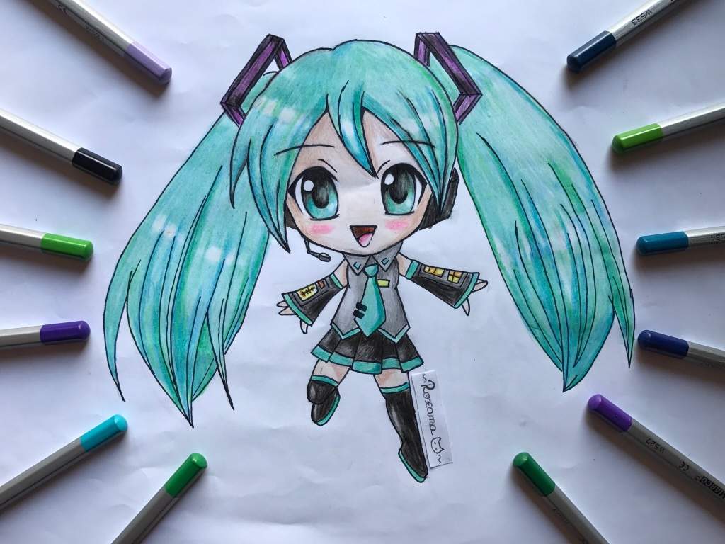 1024x768 Time I Draw Hatsune Miku Chibi Anime Art Amino - Hatsune Miku Chibi Drawing