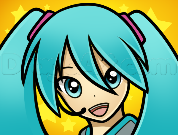 600x455 How To Draw Miku Hatsune Easy, Step - Hatsune Miku Chibi Drawing