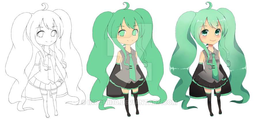 900x415 My Drawing Process - Hatsune Miku Chibi Drawing